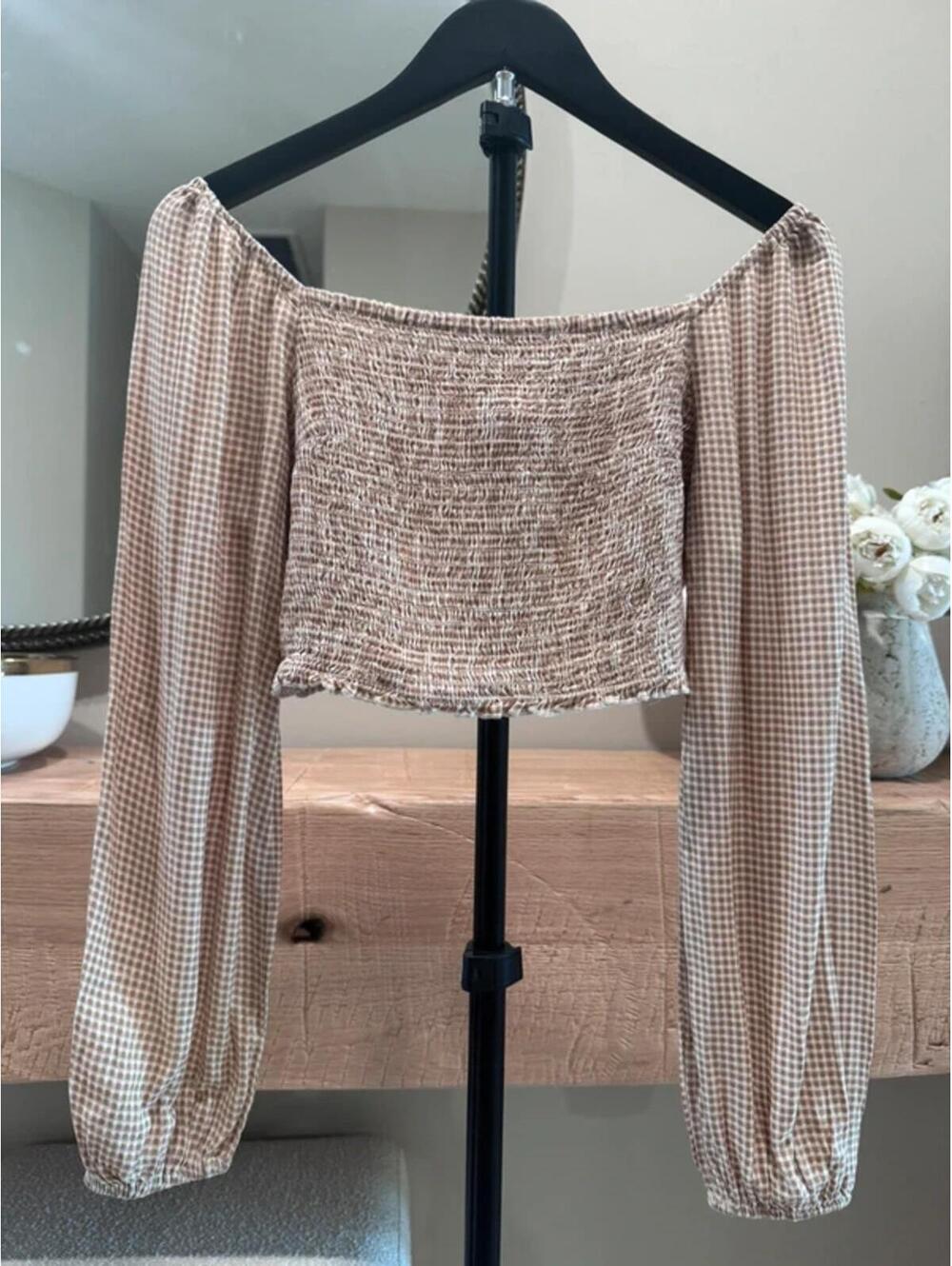 Y2k Vibes Large Stretchy Cropped Long Sleeve Top